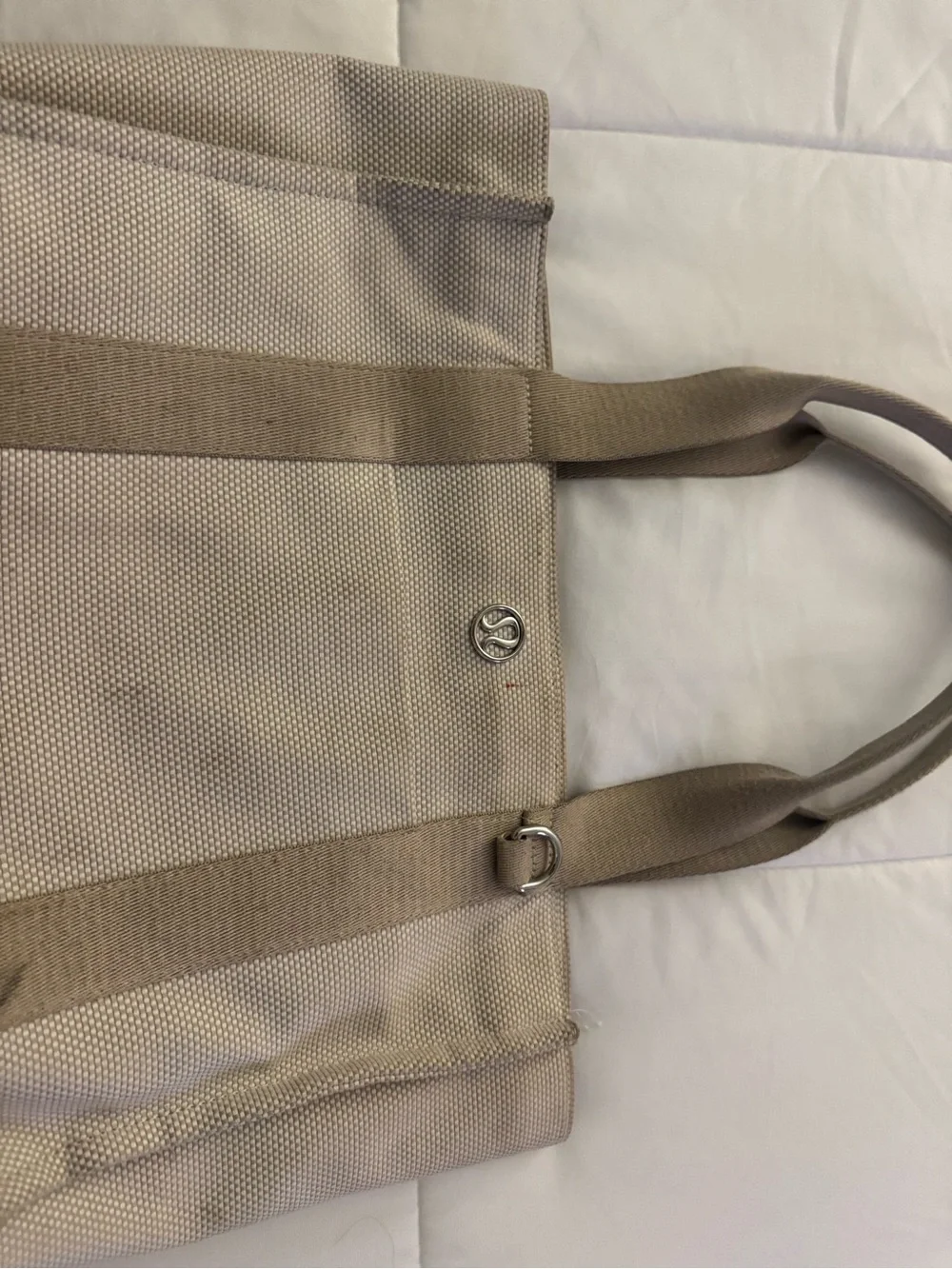lululemon athletica Beige Canvas Duffel Tote